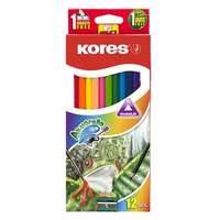 Kores Akvarell ceruza készlet, hegyezővel, ecsettel, Kores, 12 különböző szín, 12 db/készlet (IK93812)