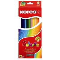 Kores Színes ceruza készlet, hatszögletű, Kores Hexagonal, 12 különböző szín, 12 db/készlet (IK100112)