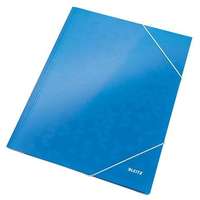 Leitz Gumis mappa, 15 mm, karton, A4, lakkfényű, Leitz Wow, kék