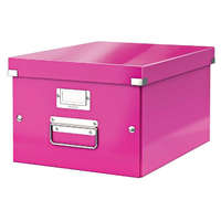 Leitz Irattároló doboz, A4, lakkfényű, Leitz Click&Store, rózsaszín