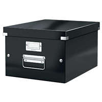 Leitz Irattároló doboz, A4, lakkfényű, Leitz Click&Store, fekete
