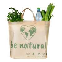 Be Natural Be Natural PP Vlies nem szőtt anyagú többször használható bevásárlótáska, környezetbarát és mosható (500 x 400 + 75 mm)