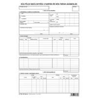 PÁTRIA Külföldi kiküldetési utasítás és költségelszámolás szabadlap A/4 álló B.7300-261/UJ