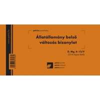 PÁTRIA Állatállomány belső változás bizonylat 25x4 lapos tömb 203x102 mm D.MG.4-12/V