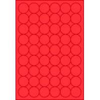 MOS Etikett címke színes kör 30 mm-es átmérő kerek piros 54 db/ív, 25 ív/csomag (raktáron)