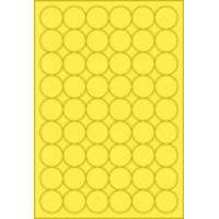 MOS Etikett címke színes kör 30 mm-es átmérő kerek sárga 54 db/ív, 25 ív/csomag