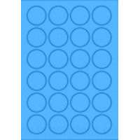MOS Etikett címke színes kör 40 mm-es átmérő kerek kék 24 db/ív, 25 ív/csomag