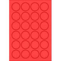 MOS Etikett címke színes kör 40 mm-es átmérő kerek piros 24 db/ív, 25 ív/csomag