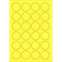 MOS Etikett címke színes kör 40 mm-es átmérő kerek sárga 24 db/ív, 25 ív/csomag (raktáron)