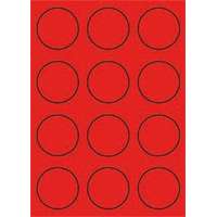 MOS Etikett címke színes kör 60 mm-es átmérő kerek piros 12 db/ív, 25 ív/csomag (raktáron)