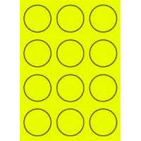 MOS Etikett címke színes kör 60 mm-es átmérő kerek sárga 12 db/ív, 25 ív/csomag (raktáron)