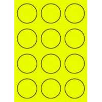 MOS Etikett címke színes kör 60 mm-es átmérő kerek sárga 12 db/ív, 25 ív/csomag (raktáron)