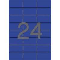 MOS Etikett címke színes 70X37 mm kék 24 db/ív, 25 ív/csomag (raktáron)