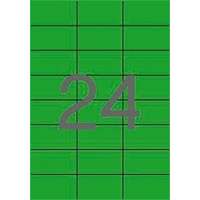 MOS Etikett címke színes 70X37 mm zöld 24 db/ív, 25 ív/csomag