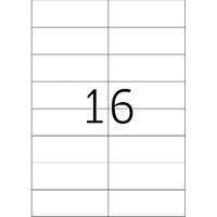 MOS Etikett címke univerzális 105X37 mm szegély nélkül 16 db/ív, 1600 db/csomag