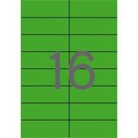 MOS Etikett címke színes 105X37 mm zöld 16 db/ív, 25 ív/csomag