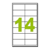 MOS Etikett címke univerzális 105X41 mm szegéllyel 14 db/ív, 1400 db/csomag