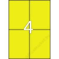 MOS Etikett címke színes 105X148 mm sárga 4 db/ív, 25 ív/csomag (raktáron)