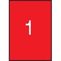 MOS Etikett címke színes 210X297 mm piros 1 db/ív, 25 ív/csomag (raktáron)