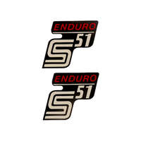 OEM Standard Írás S51 Enduro fólia / matrica fekete-piros 2 db Simson S51 modellhez