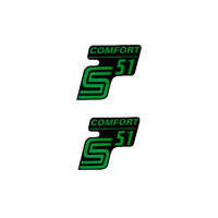 OEM Standard Írás S51 Comfort fólia / matrica fekete-zöld 2 db Simson S51 készülékhez