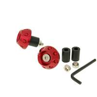 Vparts Kormány / kormányvég anti-vibrációs lapos 13.5 / 17.5mm (csomagban adapter) - piros