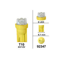 Standard Parts T10 izzó 6V / 12V 6 LED narancs színű Standard Parts