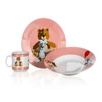 Étkészlet gyerek macis 3 db-os kerámia 2 színben