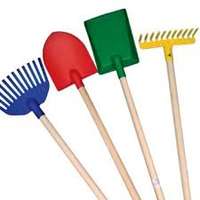 Gyerek szerszámok 70 cm fa nyéllel 4 féle