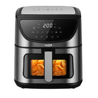 Hauser Hauser AF-818 Fry Force 360° AirFryer XXL 1800W 8L inox, nemesacél digitális Air Fryer, olajmentes olajsütő, 8 literes, családi légkeveréses forrólevegős sütő