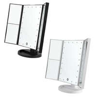 Easy Home Cien MKSLK 6 A2 összecsukható asztali kozmetikai tükör, sminktükör LED világítással, 3 db nagyító tükörrel