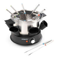 Ambiano Ambiano GT-SF-EF-01S inox nemesacél elektromos fondü, 3L 1500W fondue készlet 8 db villával, szósztartó edénnyel