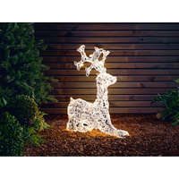Livarno Home Livarno kültéri / beltéri 3D XXL melegfehér LED ülő szarvas (rénszarvas) világító karácsonyi dekoráció 140 db LED-el 56 x 60 x 15 cm