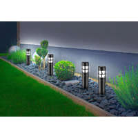 Livarno Home Livarno Home Prémium XL 39 cm 22W 9000K hengeres 4 darabos hidegfehér napelemes kerti szolár lámpa szett, solar lámpa készlet IP44