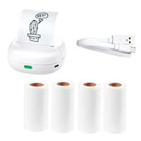 SilverCrest SilverCrest MPP 203 A1 ECO Mini Pocket Printer, Bluetooth 5.0 1200 mAh 3-7 V mini akkus nyomtató, zsebnyomtató, li-ion akkumulátoros hőpapíros nyomtató, 4 tekercs fehér papírral