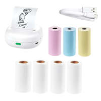 SilverCrest SilverCrest MPP 203 A1 XL Mini Pocket Printer, Bluetooth 5.0 1200 mAh 3-7 V mini akkus nyomtató, zsebnyomtató, li-ion akkumulátoros hőpapíros nyomtató, 7 tekercs fehér + színes papírral