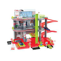 Mochtoys Mochtoys 11847 játék parkoló, 3 szintes (2 emeletes) parkolóház 1 kisautóval, autómosóval, táblákkal, járműlifttel, benzinkúttal és szervizzel