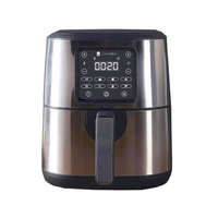 MasterPro Bergner MasterPro BGMP-9321-HU 4L 1500W digitális inox, nemesacél Air Fryer, forrólevegős olajsütő, olaj nélküli fritőz, légsütő 8 automata programmal