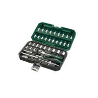 ParkSide ParkSide PSSS 37 RH 37 részes 1/4" 6.35 mm racsnis dugókulcs (krova), bitfej készlet kofferben, 270° forgófejes racsnival