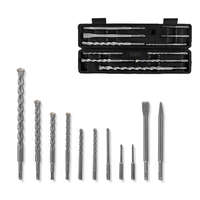 ParkSide ParkSide SDS+ Hammer Drill Chisel Set - 11 darabos SDS Plus kalapácsfúró / ütvefúró fúrószár és véső készlet kőhöz, falazathoz, téglához (9 kalapácsfúró, 1 lapos véső, 1 hegyes véső)