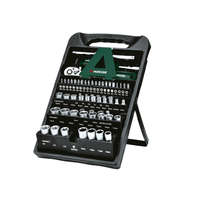 ParkSide ParkSide HG-10518 Socket Set 61 részes 1/4" 6.3 mm + 3/8" 10 mm CR-V / S2 acél racsnis dugókulcskészlet (krova készlet) dugókulcs és bitfej készlet állvánnyal