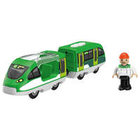 PlayTive PlayTive önjáró, elemes zöld - fehér személyvonat, gyorsvonat, ember figurával, mágneses mozdony és vagon fa vonat szettekhez