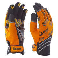 Rock Safety Mechanikai kesztyű, sárga-fekete tenyérfolttal, narancssárga kézháttal (MKN1)