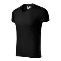 MALFINI® Slim Fit V-neck póló férfi fekete 3XL