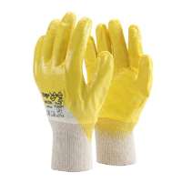 Top Védőkesztyű nitril mártott pamut 3/4-ig TOP N-34Y, sárga/fehér, 11