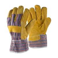 Top Védőkesztyű hasított marhabőr pamut kézhát tenyérbélés TOP CANVAS, sárga