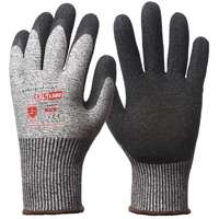 Euro protection Kesztyű Eurocut 5 tenyerén krepp latex vágásbiztos fekete/szürke 10