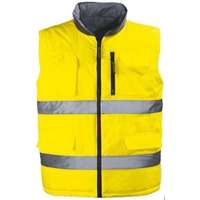 Coverguard Mellény Hi-Viz Fluo bélelt kifordítható Oxford külső szürke/sárga 2XL