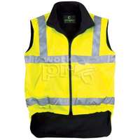 Coverguard Mellény Hi-Viz Fluo bélelt kifordítható Oxford külső fekete/sárga 2XL