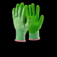 Top Kesztyű gyerek TOP SMILEY latex mártás, gumírozott mandzsetta, zöld, 3XS